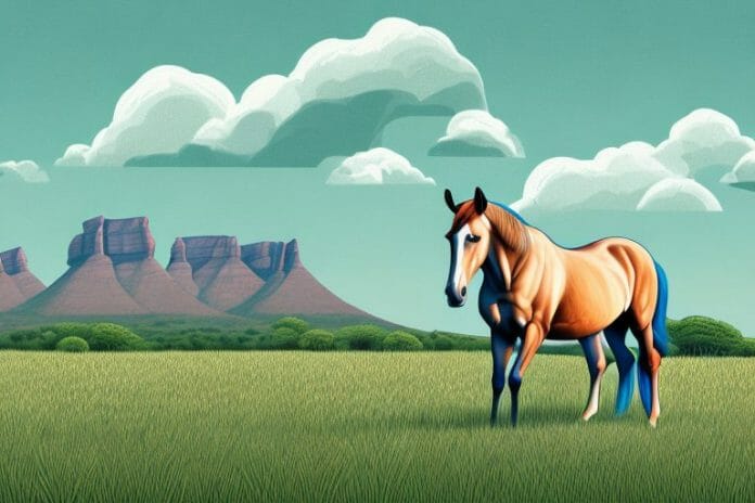 A horse in a field