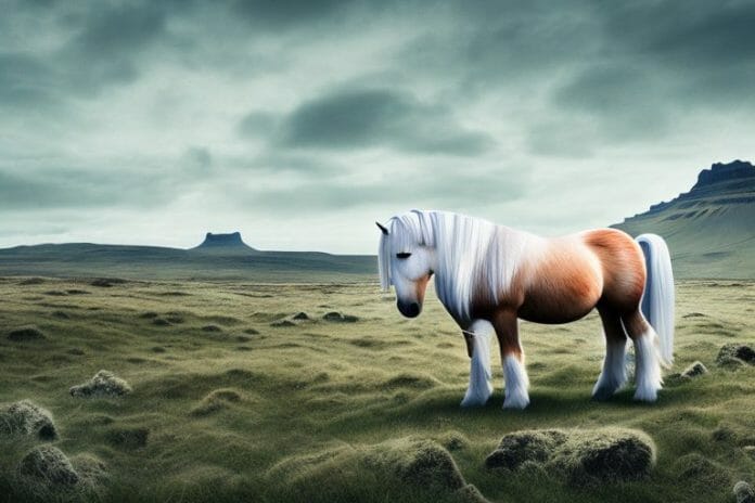 An icelandic horse in a rural landscape in prieska