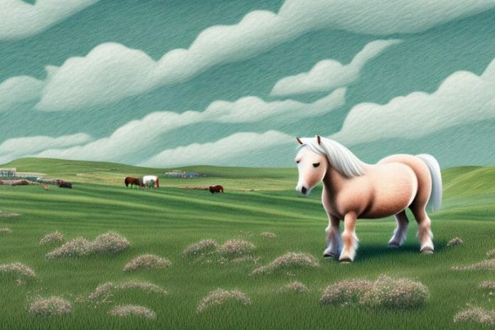 A shetland pony in a rural landscape in port elizabeth