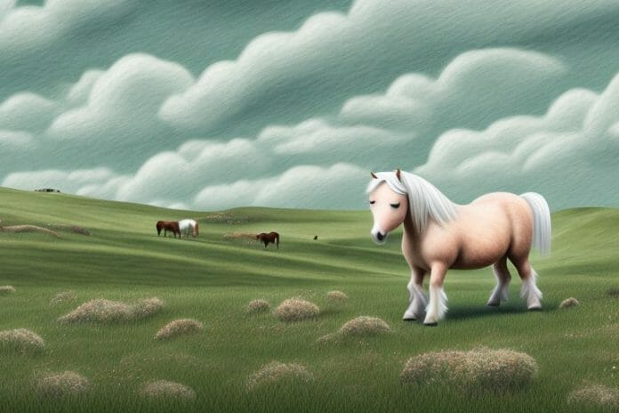 A shetland pony in a rural landscape in east london