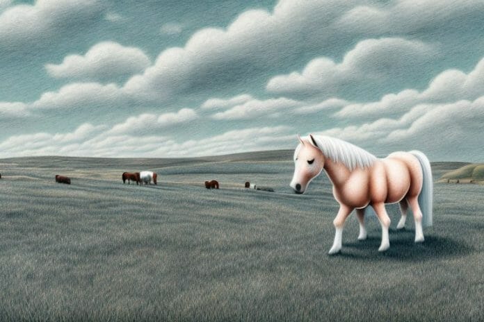 A shetland pony in a rural setting in parys