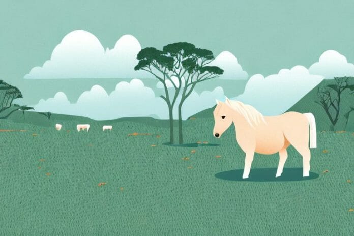 A shetland pony in a natural landscape in johannesburg