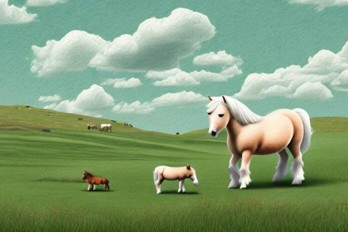 A shetland pony in a rural landscape in pretoria
