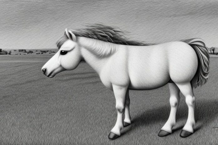 A shetland pony in a rural setting in germiston
