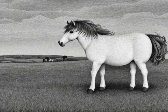 A shetland pony in a rural setting in louis trichardt