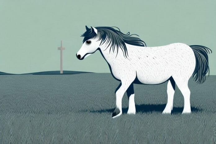 A shetland pony in a field in de aar