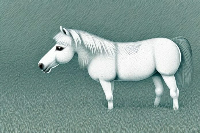 A shetland pony in a field in postmasburg
