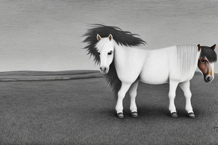 A shetland pony in a rural setting in mafikeng