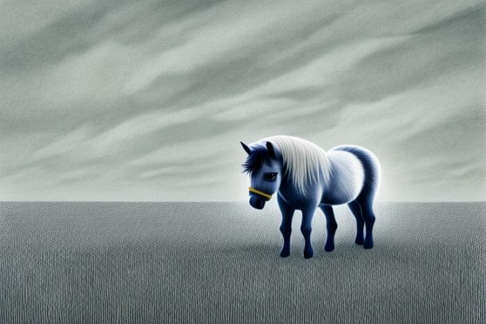 A shetland pony standing in a field in potchefstroom