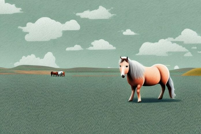 A shetland pony in a rural south african landscape