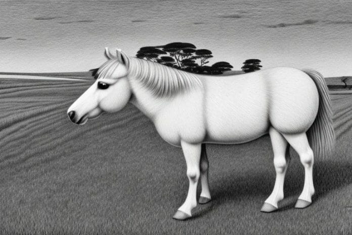 A shetland pony in a rural setting in stilfontein