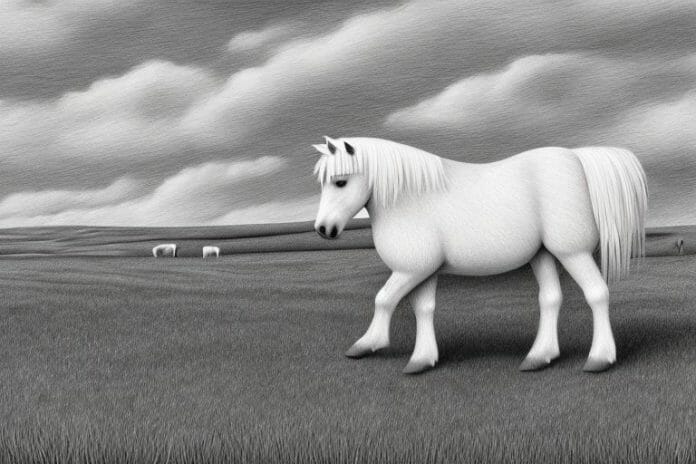 A shetland pony in a rural setting in brits