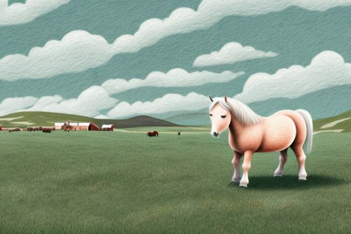 A shetland pony in a rural setting in mabopane