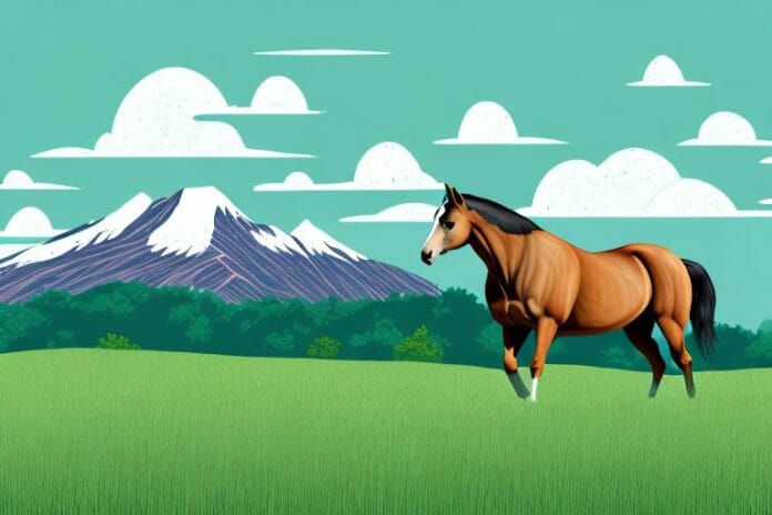A tennessee walking horse in a rural landscape in umhlanga