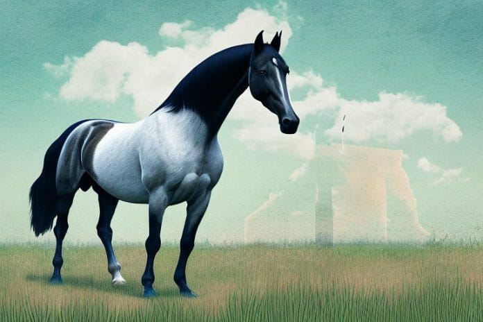 A tennessee walking horse in a field in margate