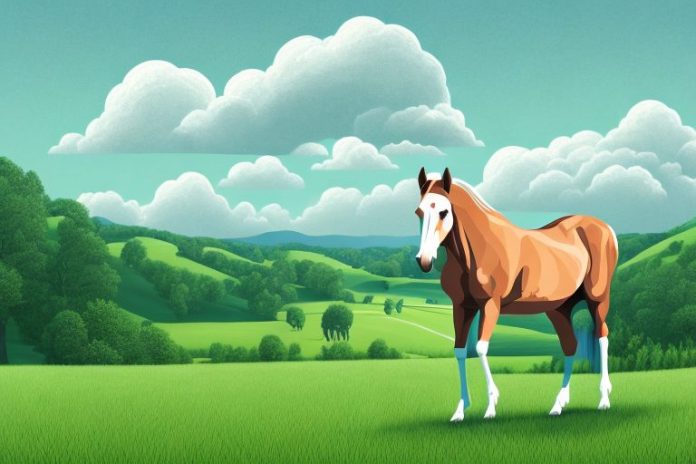 A hackney horse in a rural setting