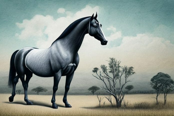 A tennessee walking horse in a rural south african setting