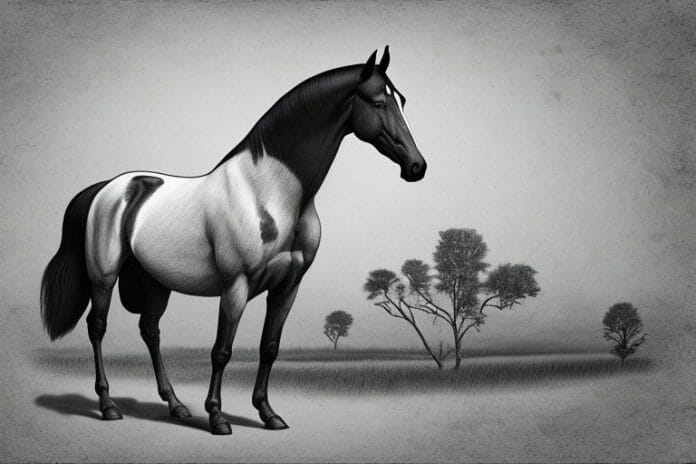 A tennessee walking horse in a rural south african setting