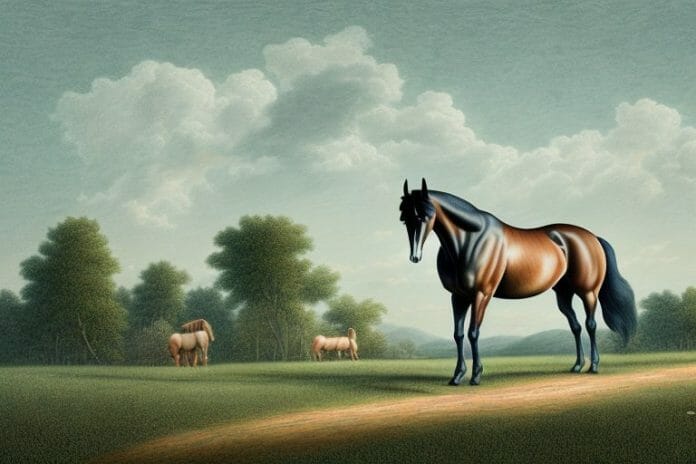 A tennessee walking horse in a rural landscape in kempton park