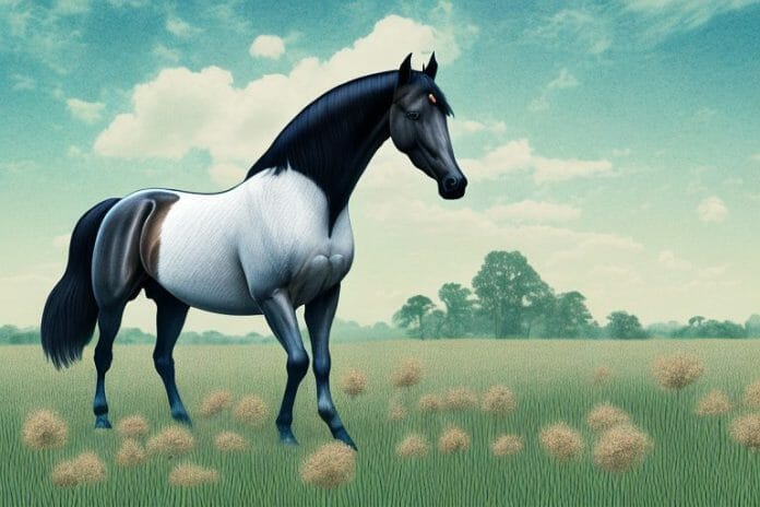 A tennessee walking horse in a field in musina