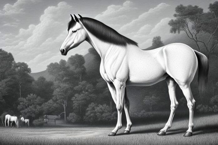 A tennessee walking horse in a rural setting in louis trichardt