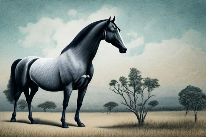 A tennessee walking horse in a rural south african setting