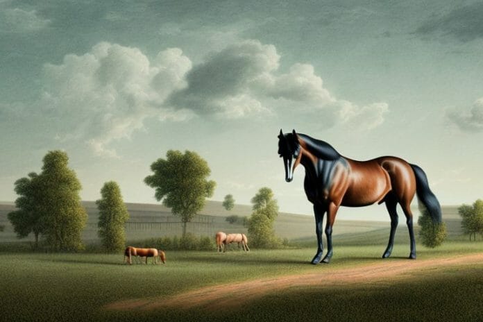 A tennessee walking horse in a rural landscape in standerton