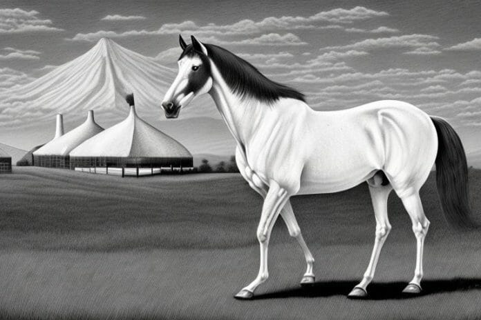 A tennessee walking horse in a rural setting in colesberg