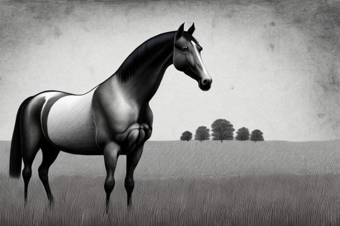 A tennessee walking horse in a field in warrenton