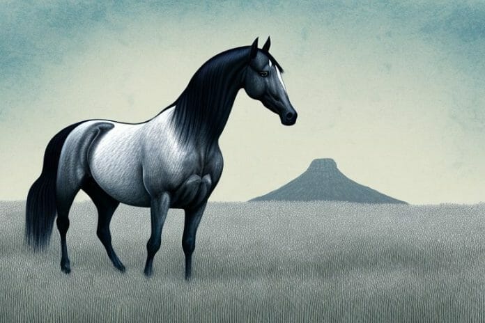 A tennessee walking horse in a field in mogwase