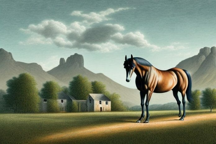 A tennessee walking horse in a rural landscape in paarl