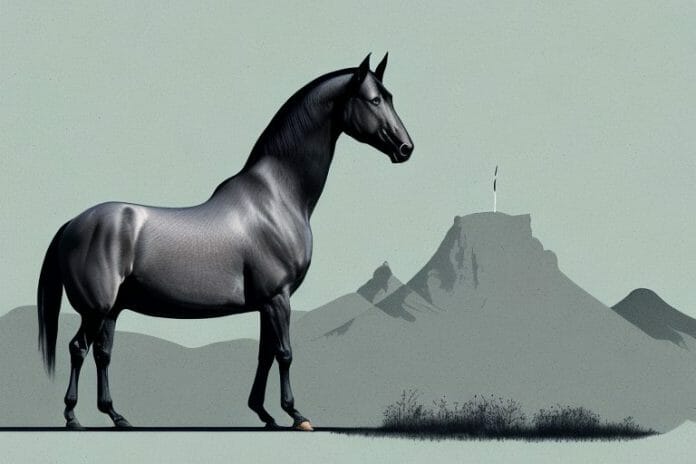 A tennessee walking horse in a south african landscape