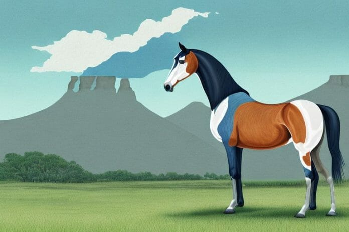 A tennessee walking horse in a scenic landscape near hermanus