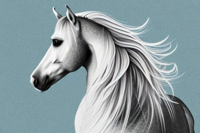 An andalusian horse in a rural setting in newcastle