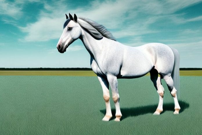An andalusian horse standing in a field in margate