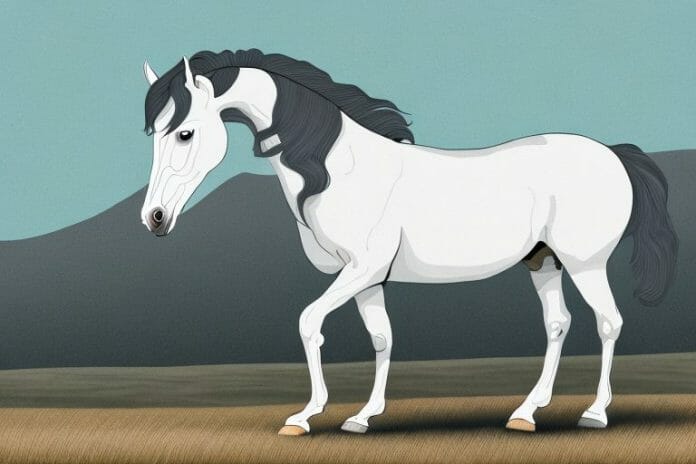 An andalusian horse in a rural south african landscape