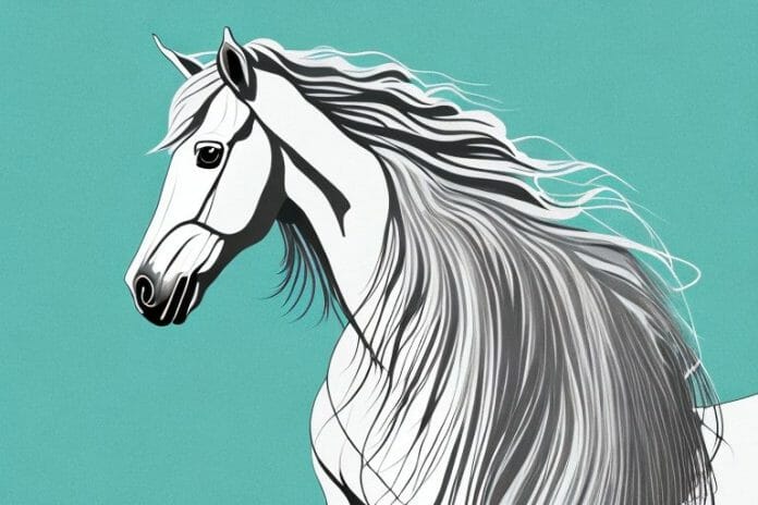 A majestic andalusian horse in a field in ballito