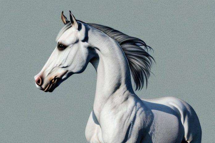 An andalusian horse in a rural setting in grahamstown