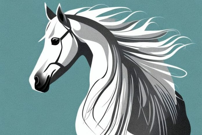 An andalusian horse in a rural setting