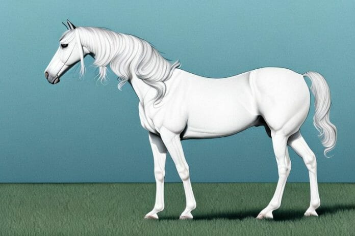 An andalusian horse in a field in bisho