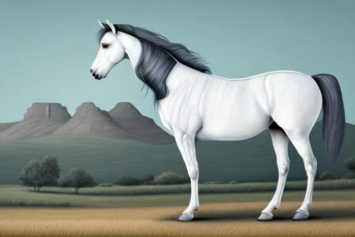 An andalusian horse in a rural south african landscape
