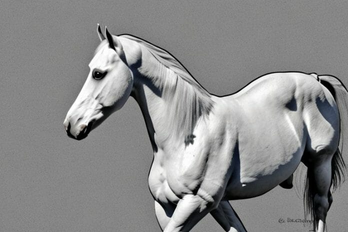 An andalusian horse in a rural setting in butterworth