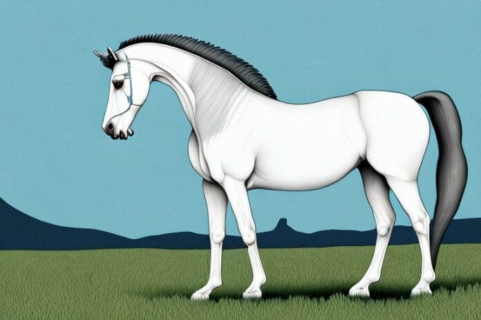 An andalusian horse in a field in the free state