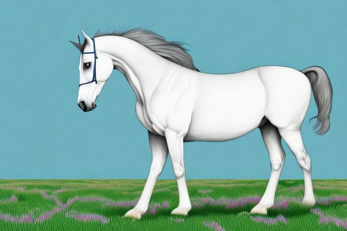 An andalusian horse in a field in bloemfontein