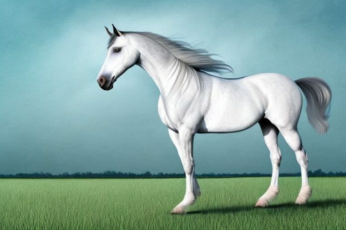 An andalusian horse in a field in sasolburg