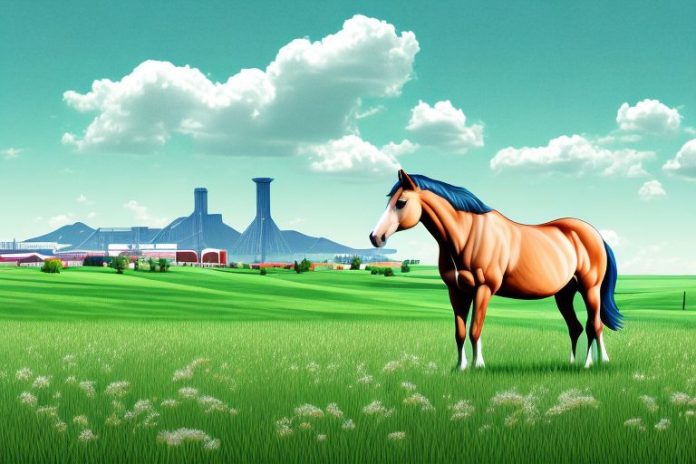 A horse in a field