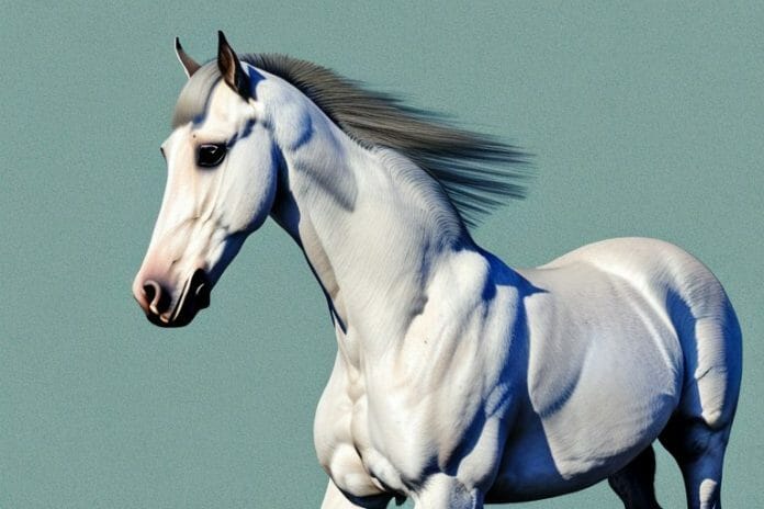 An andalusian horse in a rural setting in virginia
