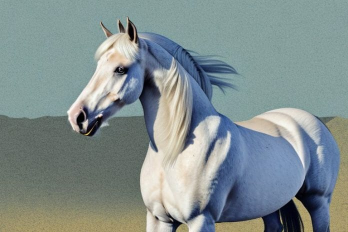 An andalusian horse in a rural setting in parys