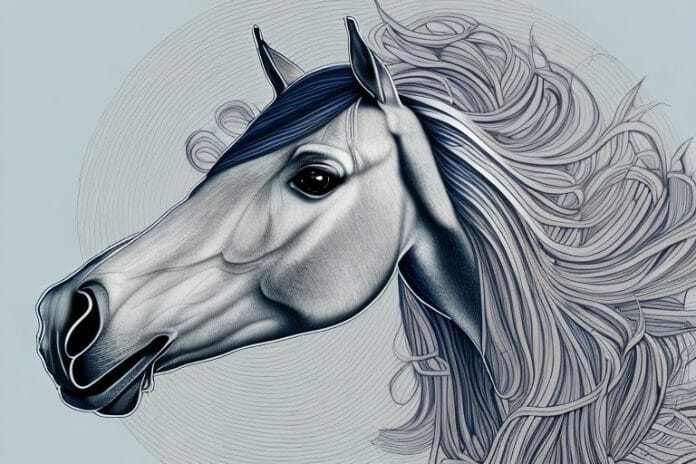 A majestic andalusian horse in the landscape of soweto
