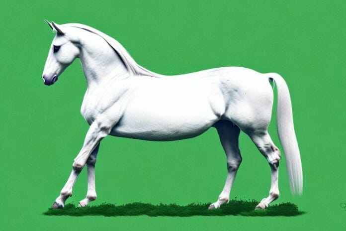 A majestic andalusian horse standing in a lush